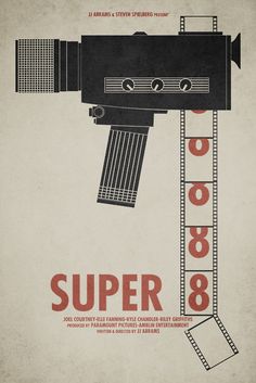 a movie poster for the film super pop 98, with a camera attached to it