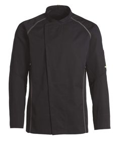 If you’re looking for unsurpassed quality and stylish, modern design, look no further than the Kentaur Unisex Chef/Waiter’s Jacket. Constructed of durable jersey, this sporty chef jacket will keep you cool while standing up to the rigors of the most demanding kitchen and FOH shifts. You’ll enjoy: 65/35 recycled poly cotton blend to enhance machine wash-ability Fashion-forward, sporty design that conveys the image of a modern hospitality professional A stylish stand-up collar with functional coll Professional Fitted Black Outerwear, Fitted Black Professional Outerwear, Fitted Professional Black Outerwear, Black Fitted Professional Outerwear, Modern Black Long Sleeve Outerwear, Black Long Sleeve Functional Outerwear, Professional Black Winter Outerwear, Professional Long Sleeve Black Outerwear, Professional Black Long-sleeve Outerwear