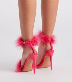 Stand out looking like a princess in these trend-worthy stiletto heels! They feature a pointed-toe. marabou toe. and ankle strap with buckle closure. and are composed of faux leather patent material. Complete the look with a mini handbag for cocktail hour.Fit & Features Pointed-toe Marabou toe and ankle strap. buckle closure Stiletto heel Faux leather patent material Runs true to size Eatonton Georgia, Mini Handbag, Pump Dress, Mini Handbags, Cocktail Hour, A Princess, Dress And Heels, Stiletto Heel, Stiletto Heels