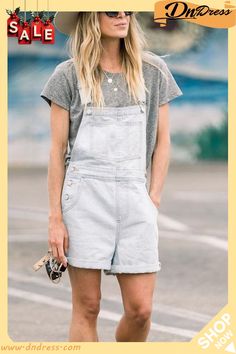 Simple Denim Romper Spring Utility Light Wash Jeans, Denim Romper, Jumpsuits And Romper, Jumpsuit Fashion, Jumpsuit, Rompers, Blue