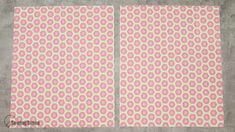 two pink and white squares on concrete with the same pattern as they appear to have been made