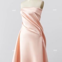 Peach Mikado Satin Structured Twill-weave Stiff Satin - OneYard Elegant A-line Satin Gown, Pre-draped Satin Bridesmaid Gown, Classic Satin Evening Dress For Gala, Solid Color Satin Dress For Spring Formal, Spring Formal Solid Color Satin Dress, Fitted Satin Finish Spring Evening Dress, Spring Satin Fitted Evening Dress, Fitted Satin Finish Evening Dress For Spring, Spring Satin Finish Evening Dress For Formal Occasions