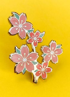 Cherry Blossom Branch Brooch Hard Enamel Pin Badge Cherry - Etsy Spring Brooch Pins As Gifts, Spring Gift Enamel Pin, Spring Flower Enamel Pin Gift, Spring Flower Enamel Pin As A Gift, Spring Flower Enamel Pin For Gift, Pink Flower Enamel Pin, Blossom Branch, Cherry Blossom Branch, Enamel Pin Badge