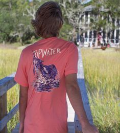 Sailfish Jumping - Short Sleeve T-Shirt by Topwater Catching Fish, Family Outing, Best Fishing, Cotton Logo, Fishing Trip, Gift For Dad, Clothing Company, Christmas Stocking, Light Red