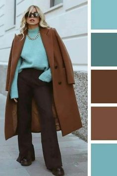 Best Color Combinations Outfits Womens Fashion, Best Colour Combinations Clothes, Colors To Wear With Brown, Brown Color Combinations Outfits, Color Outfit Combinations, Colour Combinations Clothes, Outfit Color Palette, Brown Sweater Outfit