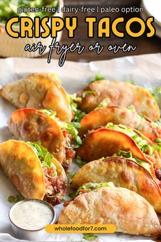 Crispy Tacos Beef, Air Fry Tacos, Mexican Beef Air Fryer, Air Fry Beef Tacos, Air Fry Beef Wraps, Beef Taco Air Fryer, Paleo Dinner, Gluten-free Dinner Air Fryer Taco Sticks, Air Fryer Tacos, Dairy Free Tacos, Whole Food Eating, Oven Tacos, Paleo Tacos, Whole Foods Meal Plan