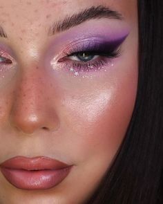 Purple Mermaid Makeup Looks, Fairy Costume Makeup, Fairy Eye Makeup, Fairy Halloween Makeup