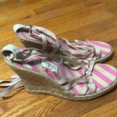 Nwt Vintage Tommy Hilfiger Pink+Cream Tie Up Ankle Wedges Size 8.5. Wedge Is 3.5/4”. Bundle For Great Savings, Or Make Me An Offer! Casual Pink Lace-up Heels, Tommy Hilfiger Beach Sandals With Wedge Heel, Tommy Hilfiger Wedge Heel Sandals For Beach, Pink Casual Wedge Sandals With Round Toe, Tommy Hilfiger Round Toe Wedge Sandals For Beach, Tommy Hilfiger Wedge Sandals For Beach In Summer, Tommy Hilfiger Open Toe Wedge Sandals For Beach, Tommy Hilfiger Summer Beach Wedge Sandals, Pink High Heel Wedge Sandals For Spring