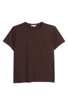 Crafted of 100% cotton jersey, this crewneck T-shirt was designed with a true classic fit. So easy and absolutely essential. 23 1/2" length Crewneck Short sleeves 100% cotton Machine wash, tumble dry Imported Classic Crew Neck T-shirt For Everyday, Classic Organic Cotton Solid Tops, Essential Short Sleeve Cotton Tops, Essential Cotton Short Sleeve Tops, Solid Color Basic Cotton T-shirt, Basic Cotton Short Sleeve Tops, Classic Crew Neck Tops For Everyday, Classic Organic Cotton T-shirt For Everyday, Basic Organic Cotton Crew Neck T-shirt