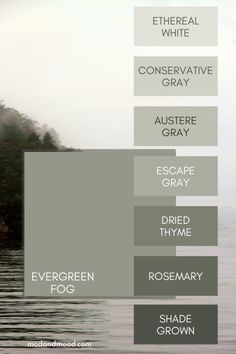 an image of the different shades of water and land that are in each color scheme