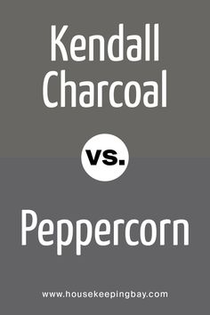 Kendall Charcoal vs Peppercorn Kendall Charcoal Benjamin Moore, Charcoal Color Scheme, Benjamin Moore Coventry Gray, Kendall Gray, Teen Hangout Room, Charcoal Kitchen, Teen Hangout, Coventry Gray, Gauntlet Gray