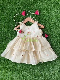 Buy Toddler Knot Frock for Naming Ceremony/ Newborn Baby Girls Onam Dress/ Kerala Traditional Dress for Onam Online in India - Etsy Onam Frock For Baby Girl, Ethnic Frocks For Baby Girl, Festive Cream Cotton Dress, Sleeveless Summer Frock For Festive Occasions, Festive Sleeveless Cute Dress, Cute Sleeveless Festive Dress, Cotton Wedding Sets With Ruffles, Cotton Sleeveless Dress-up Sets, Sleeveless Cotton Dress-up Sets