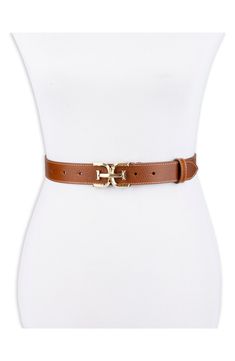 A logo-shaped buckle adds polish to this sleek leather belt that will complement your sophisticated style. 1 1/4" belt width Leather/polyurethane Imported Sophisticated Style, Sam Edelman, Leather Belt, Saddle, Nordstrom, Buckle, Sleek, ? Logo, Free Shipping