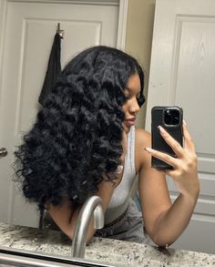 Long Hair Length, Waist Length Hair Black Women, Stretched Natural Hairstyles, Natural Curly Hairstyles For Black Women, Long Relaxed Hair, Natural Hair Long, Black Natural Hair, Waist Length Hair