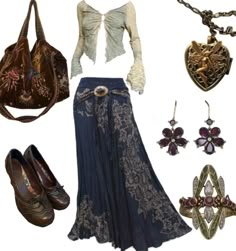 Fancy Fairy Grunge Outfits, Earthy Outfit Inspiration, Stocking Looks, Watching A Play Outfit, Outfit Layout Aesthetic Fall, Sacredhyacinth Art, Labyrinth Inspired Outfits, Earthy Core Outfits, Final Fantasy Inspired Outfits