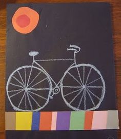 a piece of paper with a bicycle drawn on it