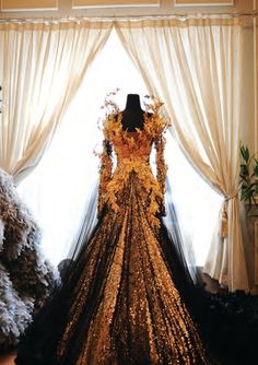 A dress fit for a Samhain Queen or a Fire Goddess... Designs by Tex Saverio #faerie Indonesian Design, Costume Aesthetic, Lava Girl, Embellished Dresses, Vampire Ball, Novel Inspiration, Dragon Queen, Fantasy Clothes, Fantasy Dresses