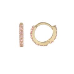 14K Gold Full Pavé Pink Sapphire XS Size (8mm) Huggie Hoop Earrings – Nana Bijou Earrings Cartilage, Tragus Conch, Black Rhodium, Huggie Hoop Earrings, Cartilage Earrings, Single Earring, Pink Sapphire, Rhodium Plated, Solid Gold