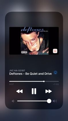 an mp3 player with the caption delftones be quiet and drive