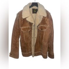 Worn A Couple Times / Like New, No Holes Or Stains! Rugged Winter Leather Jacket For Work, Rugged Leather Jacket For Winter Workwear, Rugged Leather Jacket For Fall, Rugged Leather Jacket For Fall And Cold Weather, Classic Leather Jacket With Pockets For Cold Weather, Rugged Winter Workwear Biker Jacket, Rugged Winter Biker Jacket For Workwear, Rugged Biker Jacket For Winter Workwear, Rugged Brown Outerwear With Flap Pockets