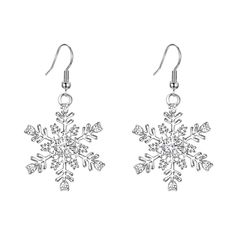 PRICES MAY VARY. Want to add something "bling" in winter? This pair of snowflake earrings will be a GREAT choice for you. And they will be an ideal gift for your girlfriend, wife, fiancee, daughter, mother, your special someone in winter, especially for Christmas. It will look gorgeous when you wear these snowflake style earrings with your beautiful outfit in normal days or special occasions. Length: 4.6cm(1.8"), Width: 2.2cm(0.8"), One Earring Weight: 3g. Intended Use: Anniversary/Birthday/Part Crystal Winter, Flower Snowflake, Jewelry For Christmas, Crystal Snowflakes, Snowflake Earrings, Silver Snowflakes, Christmas Accessories, Jewelry Fashion Trends, Winter Party