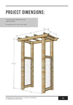 an image of a wooden structure with measurements