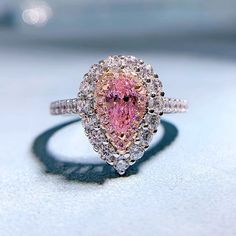 Color: R448 Pink Diamond Size: No. 5, No. 6, No. 7, No. 8, No. 9 Fashion Element: Ruyi Style: Fresh Pink Diamond Halo Ring, Pink Diamond Ring, Silver Party, Pink Sapphire Ring, Silver Colour, Halo Diamond Ring, Pink Ring, Engagement Jewelry, Halo Ring