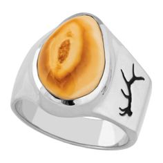 Laramie Elk Ivory Sterling Silver Mens Ring Men's Rings Bull, Elk Ivory Ring, Elk Ivory Jewelry, Elk Ivory, Ivory Ring, Western Stuff, Silver Mens Ring, Bull Elk, Front Teeth