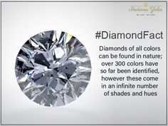 a diamond is shown with the caption that reads, diamonds of all colors can be found in nature over 300 colors have so far been identified