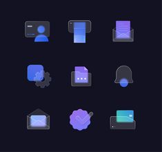 the icons are designed to look like they have been made in different colors and shapes