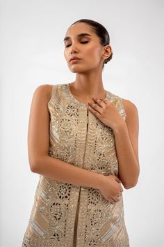 Hazeen – Sania Maskatiya International Sania Maskatiya, Cutwork Embroidery, Website Features, Pale Gold, How To Dye Fabric, Cut Work, Raw Silk, Silk Shirt, Online Branding