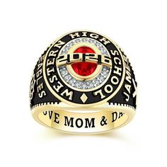 Mementos Jewelry USA Sterling Silver or 10KT Gold Customized Class Ring for Men High School College University with Oval Cubic Zirconia birthstone-Privilege Collection-Graduation gifts. This men class ring is designed to be a symbol who you truly are. Order your personalized men's class ring today and wear it with pride for years to come. Choose from a variety of +30 styles and customize it to fit your personal taste. Our men's class rings are crafted from sleek Sterling Silver with quality rhodium plating/gold plating/rose gold plating and 10kt White Gold/10kt Yellow Gold, featuring custom options as ring color, side graphics, birthstone, texts. Size: 8;8.5;9;9.5;10;10.5;11;11.5;12;12.5;13;13.5;14;14.5;15.  Gender: male.  Age Group: adult. Mens Class Rings, University Graduation Gifts, Class Rings College, Pave Diamond Wedding Bands, College Rings, Class Rings, Gold Class, Graduation Rings, University Graduation