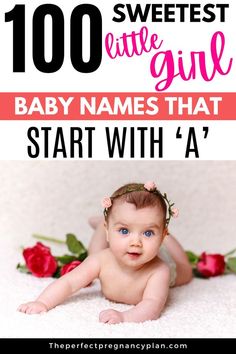 100 best baby names that start with A for your new little girl. Sweet, fun, trendy, and unique baby name ideas that start with the letter A. Unique Baby Names, Name Ideas, Unique Names