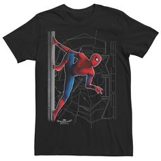 "Fan of Spidey? Show your love with this Men's Marvel ""Spider-Man: Homecoming"" Web Crawler Tee. Fan of Spidey? Show your love with this Men's Marvel ""Spider-Man: Homecoming"" Web Crawler Tee. Short sleeve Crew neck FABRIC & CARE Machine wash Cotton Imported Color: Black. Gender: male. Age Group: adult. Pattern: Graphic." Spiderman Web, Spiderman Theme, Spider Man Homecoming, Maryland Terrapins, Marvel Spiderman, Kids Fashion Boy, Pattern Graphic, Big & Tall, Mens Tees