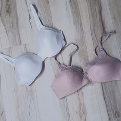 Two Maidenform Bras, Tags Cut Off And Washed, Tried On But Never Worn. Both In Excellent Condition. White Has An Under Wire, And The Pink Is Wireless. Both Have Gentle Pushup. Cheap White Push-up Bra, Pink Low-cut Padded Bra, Pink Low-cut Lined Bra, Pink Coquette Underwire Bra, Pink Lace Push-up Bra, Maidenform Bras, Sleepwear Sets, Push Up, Women's Intimates