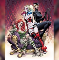 the cover to harley's new comic series, harley and her friends are sitting on a couch