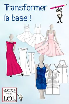 a paper doll is standing in front of some dresses and an object that says transformer la base