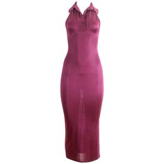 Alaia Spring-Summer 1986 magenta acetate knit bodycon dress Summer Formal Purple Bodycon Dress, Purple Bodycon Dress For Summer Formal, Alaia Dress, Purple Bodycon Dresses, Knit Summer Dress, Azzedine Alaïa, Knit Bodycon Dress, Sheer Midi Dress, Nylon Dress