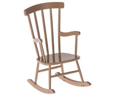 a wooden rocking chair on a white background