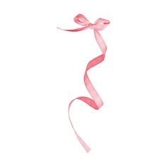 a pink ribbon with a bow on it's end is flying in the air