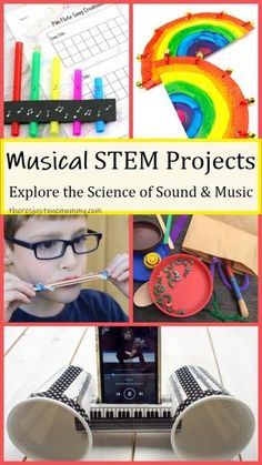 Music Science Preschool, Sound Experiments For Middle School, Stem Lesson Plans Middle School, Music Science Experiments, Musical Math Activities For Preschoolers, Elementary Music Art Projects, Music Stem Activities, Music Stem Activities For Kids, Music Camp Activities