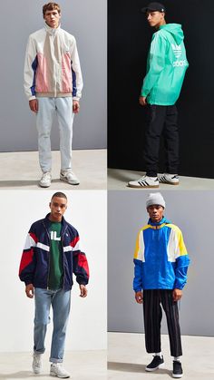 Windbreakers Outfits, Lookbook Streetwear, Men Windbreaker Outfit, Vintage Windbreaker Outfit Men, Sporty Streetwear, Windbreaker Outfit Mens, 90s Sporty Fashion Men, Windbreaker Outfit Men, 90s Tracksuit Outfit Men