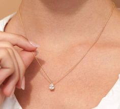 Solitaire Diamond Pendant, Pear Pendant, Solitaire Necklace, Solitaire Pendant Necklace, Solid Gold Chains, Gold Jewellery Design Necklaces, Solitaire Necklaces, Gold Necklace Designs, Jewelry Lookbook