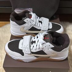 Brand New Jordan Jumpman Jack Tr Sail Size Eu 42. White Leather Skate Shoes With Contrasting Heel, White Leather Skate Shoes With Contrasting Heel Counter, White Skate Shoes With Contrasting Heel For Sports, Jumpman Jack, Shoes Jordan, Jordan Black, Newest Jordans, Jordans For Men, Jordan Shoes