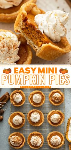 Serve this pumpkin recipe for dessert at your next get-together! It's a simple fall recipe featuring mini pies. Easy and delicious, these mini pumpkin pies in muffin tins are the perfect bites of bliss! Ed Smith Pumpkin Pie Filling Recipes, Halloween Individual Desserts, Bellyfull Recipes, Friendsgiving Desserts, Mini Pumpkin Pies Recipe, Pumpkin Filling, Fall Baking Recipes, Mini Pumpkin Pies, Traditional Pumpkin