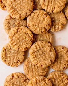 peanut butter cookies on a white surface