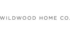 the words wildwood home co written in black on a white background with an airplane flying overhead