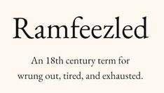 an old fashioned font with the words ramfezed