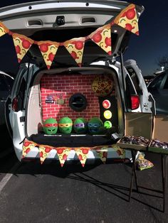 Ninja Turtles Trunk Or Treat, Ninja Turtle Trunk Or Treat, Trunk Or Treat Truck, Ninja Turtle Van, Mario Trunk Or Treat, Ninja Turtle Decorations, Ninja Turtle Pumpkin, Ghostbusters Theme