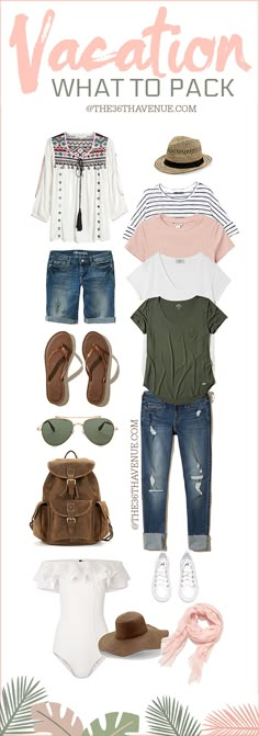 Trip Packing List - What to pack for your next vacation. Packing Tricks, Clothes Basics, Trendy Holiday Outfits, Trip Packing List, Camping Outfits For Women, Arizona Vacation, Trip Packing, Summer Packing, Cleaning Advice